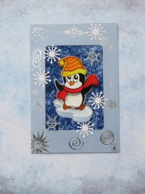 Weihnachtskarte Pinguin, Winterkarte