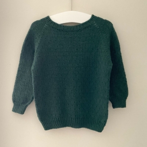 Verkauft -Toller Pullover für kühle Tage - handgestrickt aus weicher Wolle (Cotton Merino) - Größe 92  (18 - 24 Monate) 