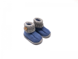 Kommission - Babybooties aus weicher Wolle - ein tolles Geschenk zur Geburt - Fußlänge ca. 10 - 11  cm (0 - 3 Monate)   