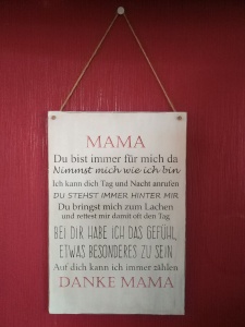 Wunderschönes gestaltetes Schild für unsere Mütter