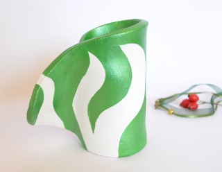 Keramik Vase ** electric green ** 
