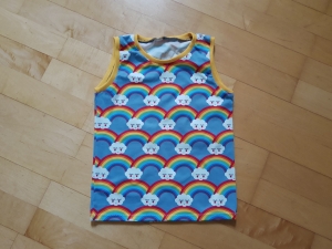 Kinder T-shirt ärmellos Regenbogen Größe 92/98