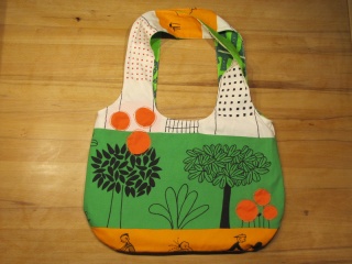 Shopper - Wendetasche - grün-orange - Schultertasche - Strandtasche 