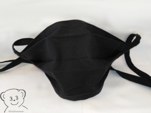Mund-Nasen-Bedeckung, Behelfsmaske, Farbe [Schwarz-Flieder], waschbar, 100% Baumwolle