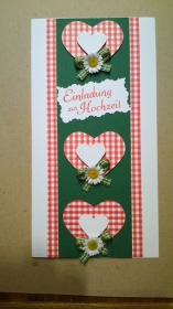 Einladungskarte zur Hochzeit im Landhausstil, in liebevoller Handarbeit gefertigt