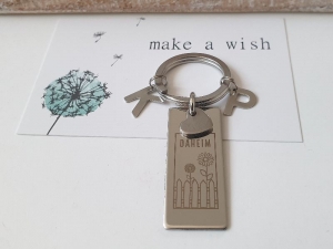 Daheim Schlüsselanhänger mit Initialen Glücksbringer Neues Zuhause Geschenk Frauen Männer Paare Haus Einzug Richtfest Umzug   - Handarbeit kaufen