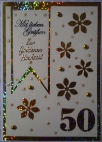 Schicke, selbstgestaltete Karte zur Goldenen Hochzeit - Handarbeit kaufen
