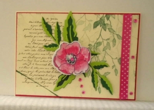 Sehr schön gestaltete Glückwunschkarte mit Mohnblüte, zu verschiedenen Anlässen nutzbar - Handarbeit kaufen