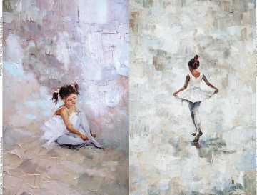 Jersey, Baumwolle, Digitaldruck, Ballerina, Tänzerin, Panel 120 x 150 cm