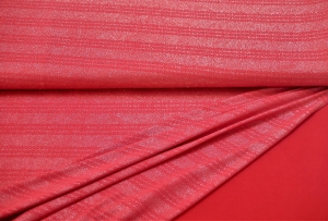 Jersey, Feinjersey, glänzend bedruckt, rot - silber
