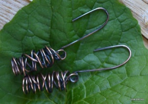 Copper spiral earrings