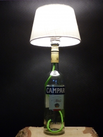 Gin Flaschen Lampe, Rohling, DIY, Upcycling, Eyecatcher, Bar, Design Campari