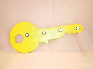 Schlüsselbrett Schlüssel aus Buchensperrholz Farbe Gelb