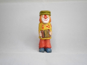 Clown, hand geschnitzt und bemalt aus Lindenholz - Handarbeit kaufen