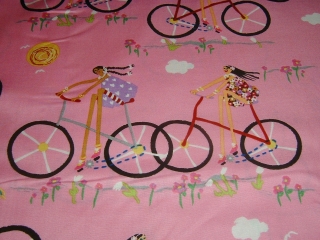 Mädchen Fahrrad City Gals  pink Brandneues Muster  Baumwolle Patchworkstoff 50x110 cm 