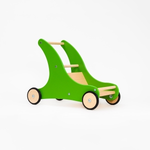 Lauflernwagen Sharky Grün aus Holz mit Bremssystem  - Handarbeit kaufen