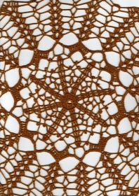 Handgefertigtes Häkeldeckchen in goldfarben aus 100% Baumwolle-Modell Schneeflocke--Geschenk-handgehäkelt-Häkelarbeit-Deckchen-Weihnachten-Fest--gehäkelt-Tischschmuck  - Handarbeit kaufen