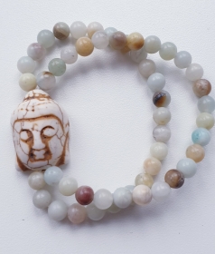 Armband Chanda mit Amazonit und Buddha-Perle 