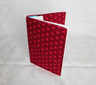 Notizbuchhülle, Kalenderhülle A5 - Sterne pink und rot