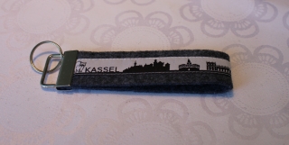 Schlüsselanhänger aus Filz - Kassel skyline