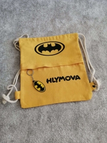 Mini Rucksack Turnbeutel mit Kordeln, Gelb, klassischer universeller Rucksack Batman