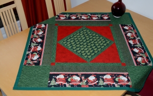 Individuelle grün rote Weihnachts Patchwork Tischdecke