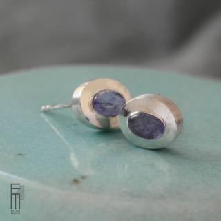 ovale Ohrringe mit TANZANIT - kleine Ohrringe aus Silber mit blauen Edelsteinen aus Afrika  - sehr elegant - passend für jeden Anlass