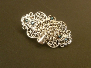 Kleine Irland Haarspange mit Baum Ornament in blau silber Geschenkidee Frau - Handarbeit kaufen