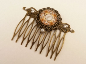 Haarkamm mit Perlen Motiv, antik Haarkamm, Braut Haarschmuck,  Hochsteckfrisur Haar Accessoire - Handarbeit kaufen