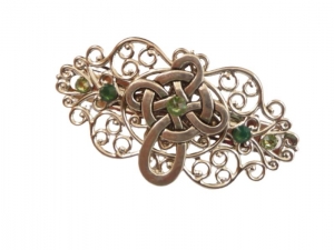 Haarspange mit keltischem Kreuz grün silberfarben Irland Haarschmuck Geschenkidee Frau - Handarbeit kaufen