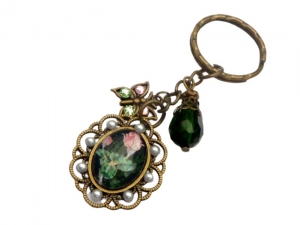 Eleganter Schlüsselanhänger mit Rose Motiv und Schmetterling rosa bronzefarben Geschenkidee beste Freundin - Handarbeit kaufen