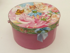 Große Geschenkschachtel Schmuckdose mit Elfe rosa Mädchen Geschenk Pappmaché Wohnraum Dekoration - Handarbeit kaufen