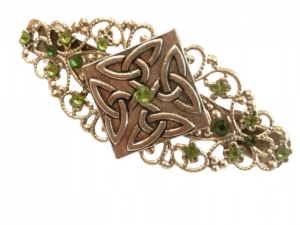Irland Haarspange mit keltischen Knoten grün silberfarben Braut Hochzeit festlich Hochsteckfrisur Geschenkidee - Handarbeit kaufen