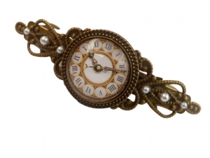 Haarspange mit Uhr Motiv bronzefarben Steampunk Stil Haarschmuck Braut Hochzeit festlicher Haarschmuck Geschenkidee - Handarbeit kaufen