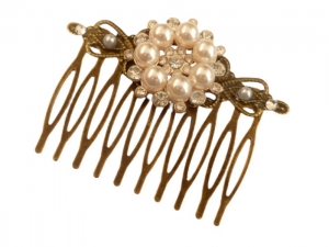 Haarkamm im Vintage Stil mit Perlen und Strass Braut Hochzeit festlicher Haarschmuck Hochsteckfrisur Geschenkidee Frau - Handarbeit kaufen