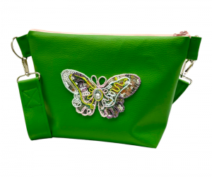 Handtasche ♥ BUTTERFLY GREEN ♥, Designertasche, Schultertasche, Umhängetasche - Handarbeit kaufen