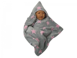 star fleece baby wrap stern schlafsack pucktuch swaddle einschlagdecke wellness fleece  - Handarbeit kaufen