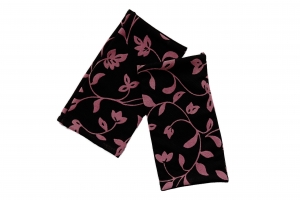 Armstulpen gedoppelt pink-schwarz Jersey und elastische Spitze - Handarbeit kaufen