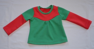Sweatshirt Gr. 86/92 Sweater Baumwolle rot-grün  - Handarbeit kaufen