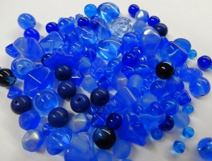 Glasperlenmischung blau