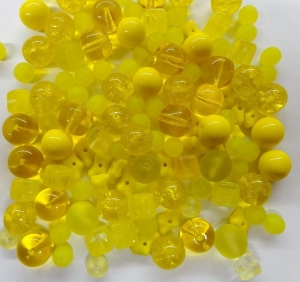 Glasperlenmischung gelb