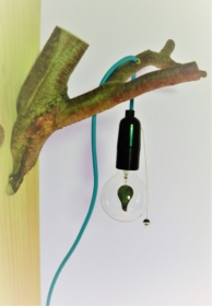 Ast Lampe Holz Holzlampe Wandlampe Baum Textilkabel Unikat (Kopie id: 100213147)