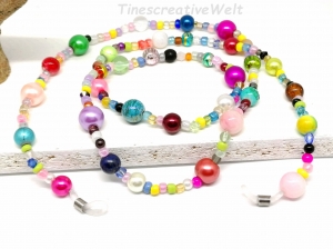 Kunterbunte Brillenkette aus Perlen, Glasperlen, Geschenk für Frauen  - Handarbeit kaufen
