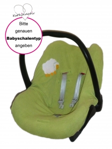 Babyschalenbezug Frottee kathikreativ Schäfchen - Farbe frei wählbar