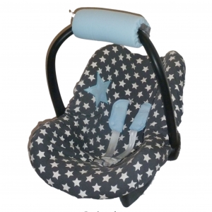 Babyschalenbezug Anthrazit mit Sternen - für viele Schalentypen