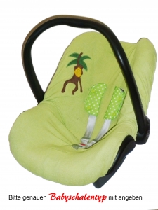 Babyschalenbezug kathikreativ Frottee Affe - viele Farben