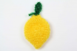 Spülschwamm in Zitronenform - originell, nachhaltig und umweltschonend; Badeschwamm - Handarbeit kaufen