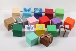 10 gestanzte Rohlinge zum Basteln von Geschenkboxen Farbe frei wählbar (ungeklebt), Stanzteile