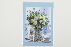 Grußkarte, upcycled aus einem Kalender  Karte mit Blumen Klappkarte Faltkarte Blumenkarte  - Handarbeit kaufen