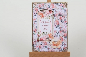 romantische Grußkarte Karte in Handarbeit im Vinage-Look hergestellt: on your special day - Handarbeit kaufen